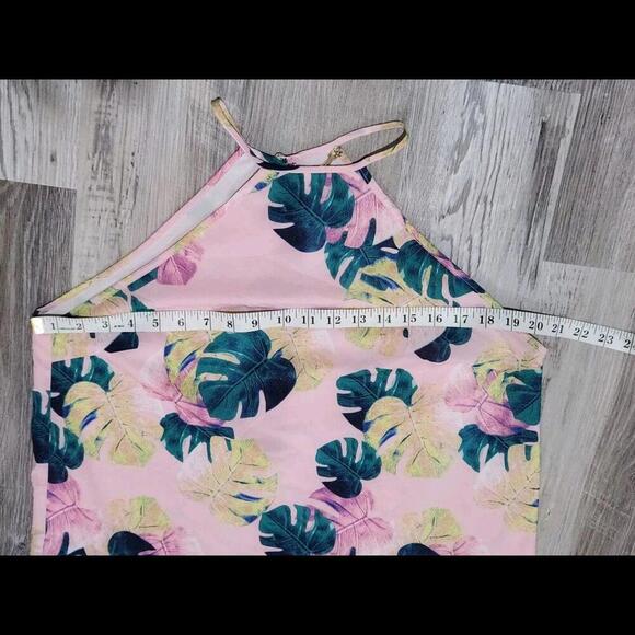 Whitney Eve Dress Size 10 Pink Tropical Floral High Neck Sheath Summer - Picture 5 of 8